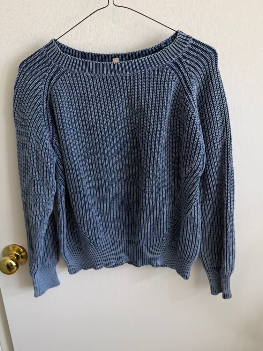 Philosophy Ribbed Knit Sweater Blue Cozy Chunky Pullover M